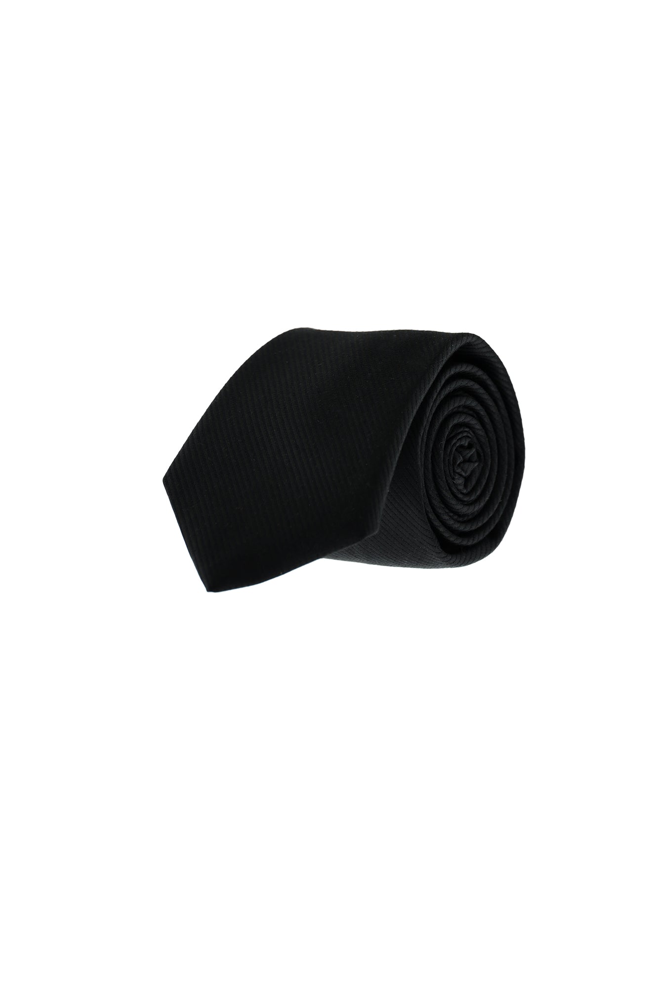 Siyah İpek Polyester Çizgili Kravat