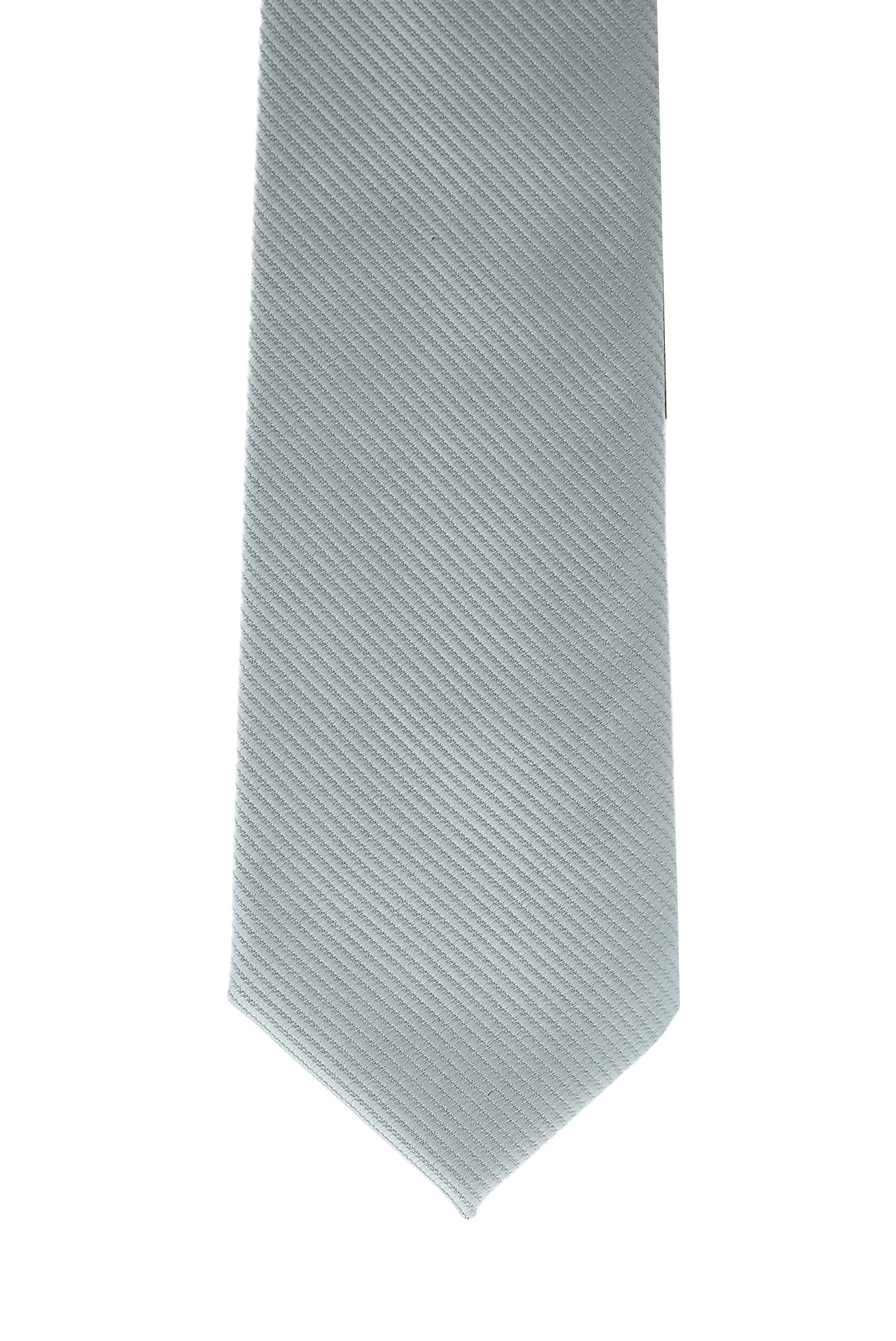 Orta Füme İpek Polyester Çizgili Kravat