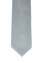 Orta Füme İpek Polyester Çizgili Kravat