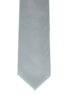 Orta Füme İpek Polyester Çizgili Kravat