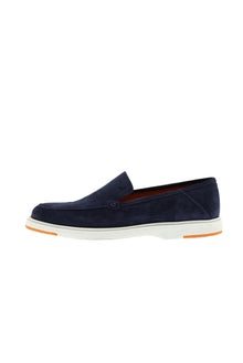 Orta Lacivert Casual Loafer Süet Deri Ayakkabı