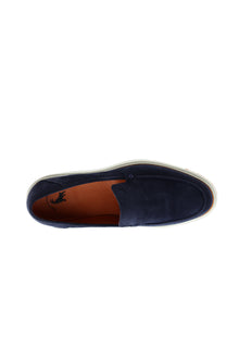 Orta Lacivert Casual Loafer Süet Deri Ayakkabı