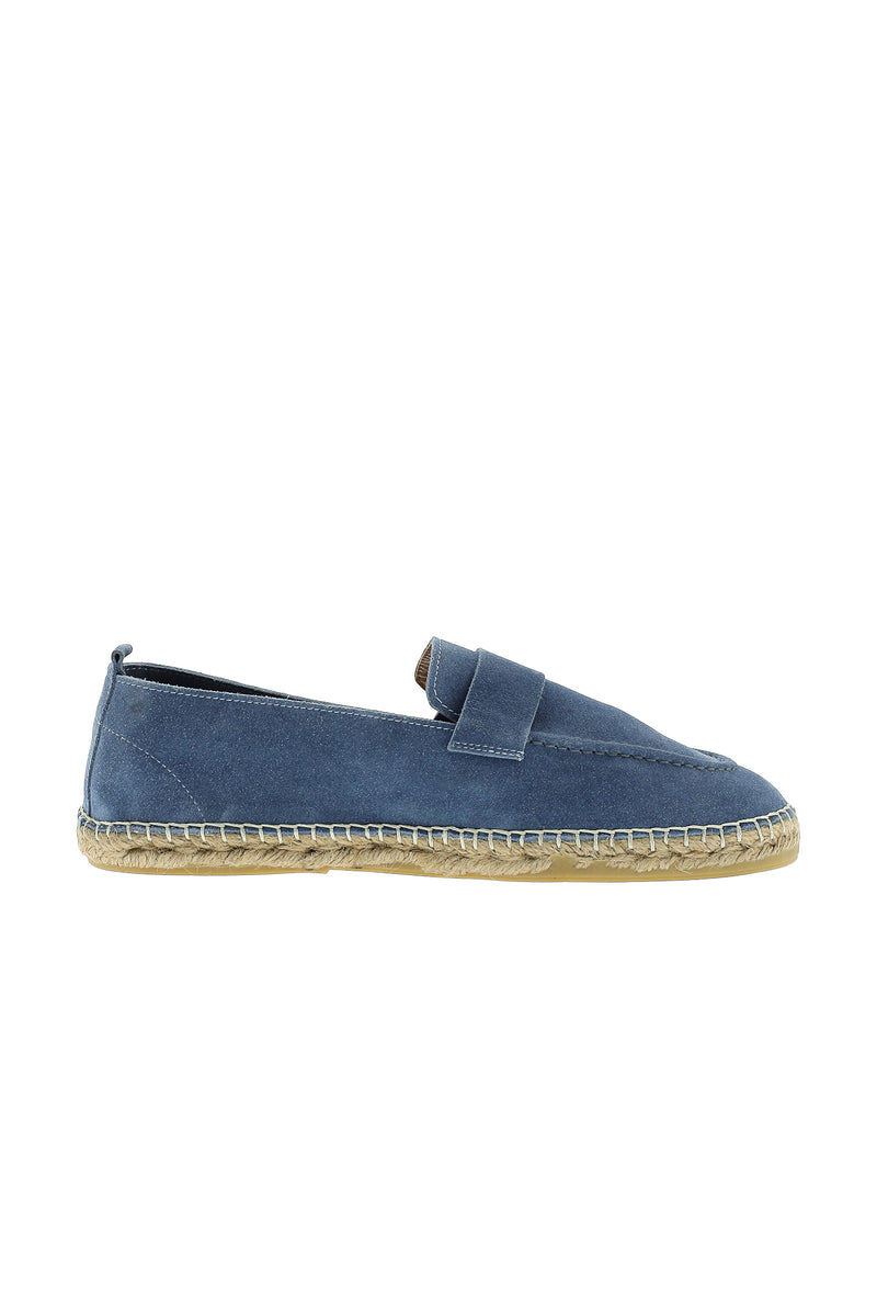 İndigo Süet Deri Loafer Espadril Ayakkabı