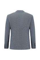 Koyu Mavi  7 Drop Slim Fit Dar Kesim Klasik Çizgili Keten Kar???ml? Ceket-Abdullah Ki??l?