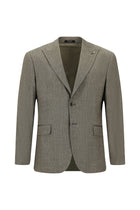 Aç?k Kahve  7 Drop Slim Fit Dar Kesim Klasik Çizgili Keten Kar???ml? Ceket-Abdullah Ki??l?