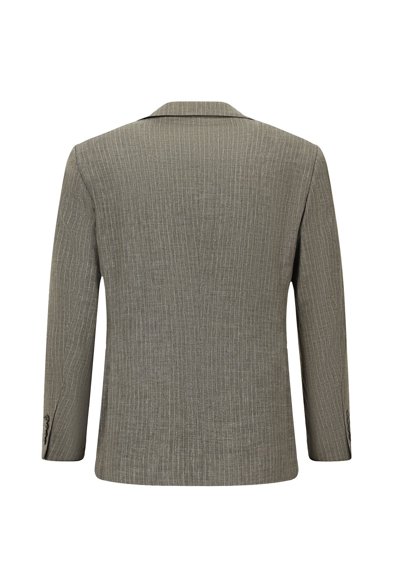 Aç?k Kahve  7 Drop Slim Fit Dar Kesim Klasik Çizgili Keten Kar???ml? Ceket-Abdullah Ki??l?