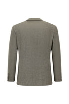 Aç?k Kahve  7 Drop Slim Fit Dar Kesim Klasik Çizgili Keten Kar???ml? Ceket-Abdullah Ki??l?