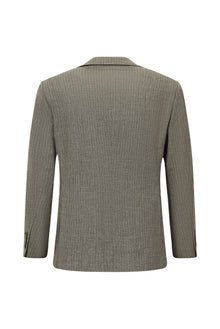 Aç?k Kahve  7 Drop Slim Fit Dar Kesim Klasik Çizgili Keten Kar???ml? Ceket-Abdullah Ki??l?