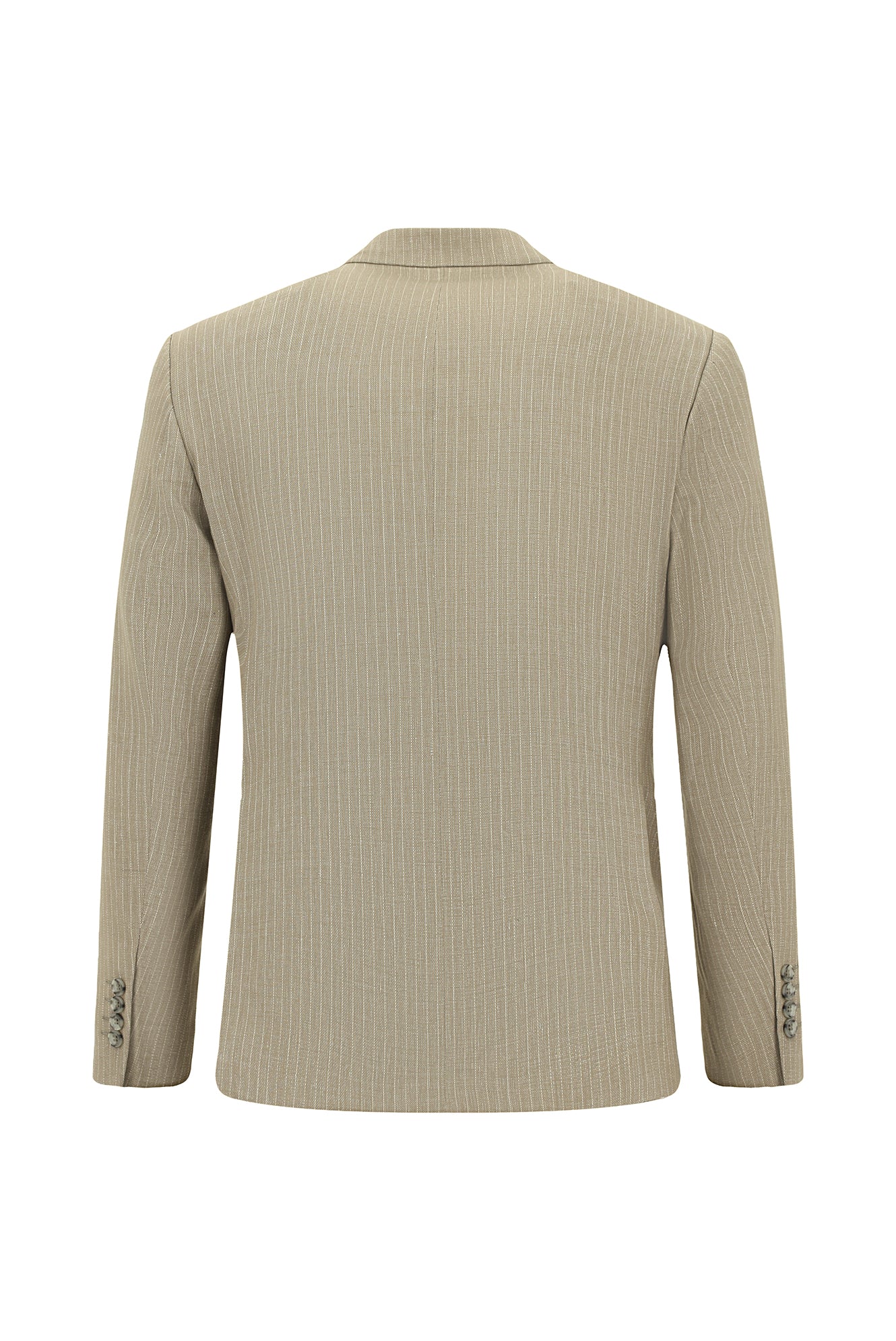 Orta Vizon Slim Fit Dar Kesim Klasik Çizgili Keten Karışımlı Ceket