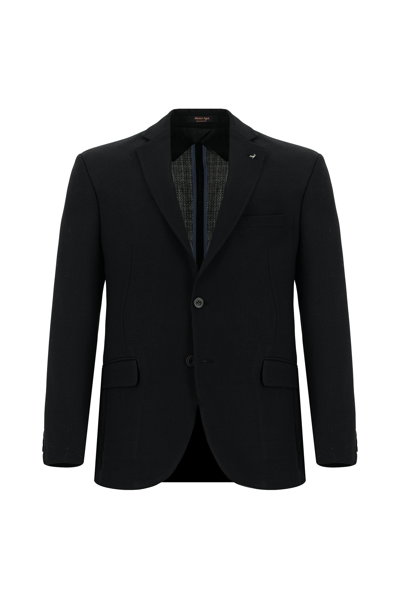 Siyah Slim Fit Dar Kesim Yünlü Klasik Ceket