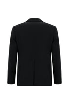 Siyah Slim Fit Dar Kesim Yünlü Klasik Ceket