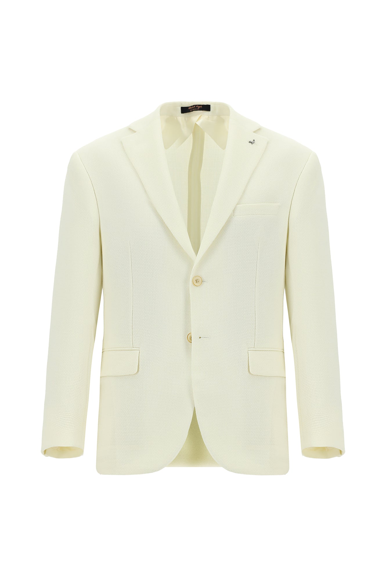 Krem Slim Fit Dar Kesim Yünlü Klasik Ceket
