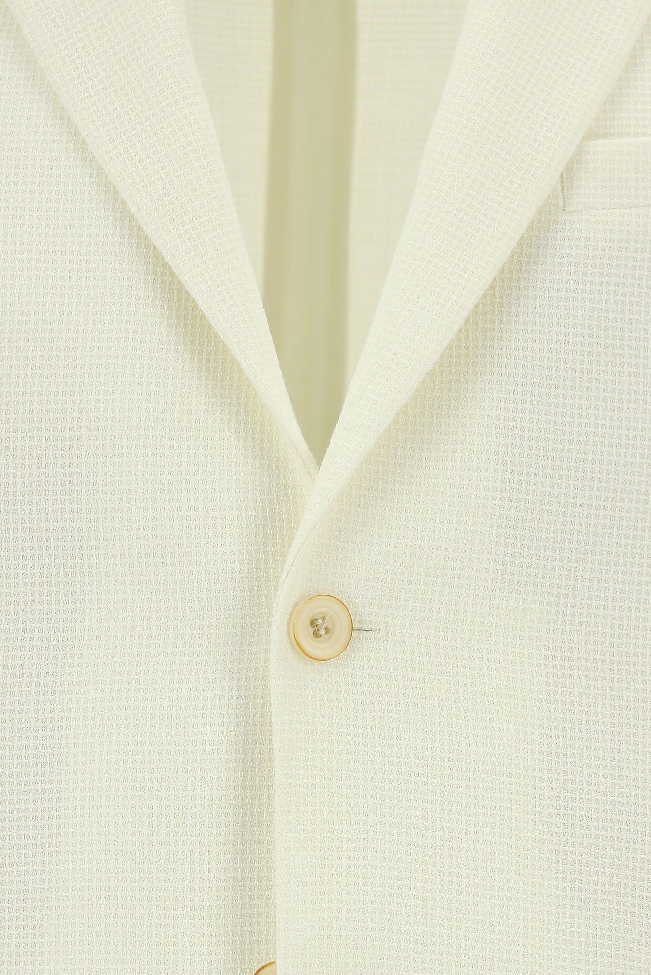 Krem Slim Fit Dar Kesim Yünlü Klasik Ceket