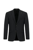 Siyah 6 Drop Regular Fit Standart Kesim Yünlü Klasik Ceket-Abdullah Ki??l?