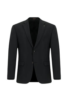 Siyah 6 Drop Regular Fit Standart Kesim Yünlü Klasik Ceket-Abdullah Ki??l?