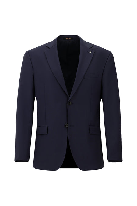 Aç?k Lacivert 4 Drop Relaxed Fit Rahat Kesim Yünlü Klasik Ceket-Abdullah Ki??l?