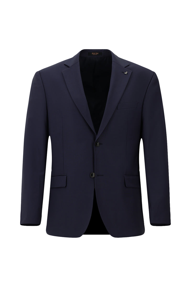 Aç?k Lacivert 4 Drop Relaxed Fit Rahat Kesim Yünlü Klasik Ceket-Abdullah Ki??l?