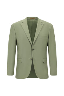 Çağla Yeşili Slim Fit Dar Kesim Keten Karışımlı Ceket