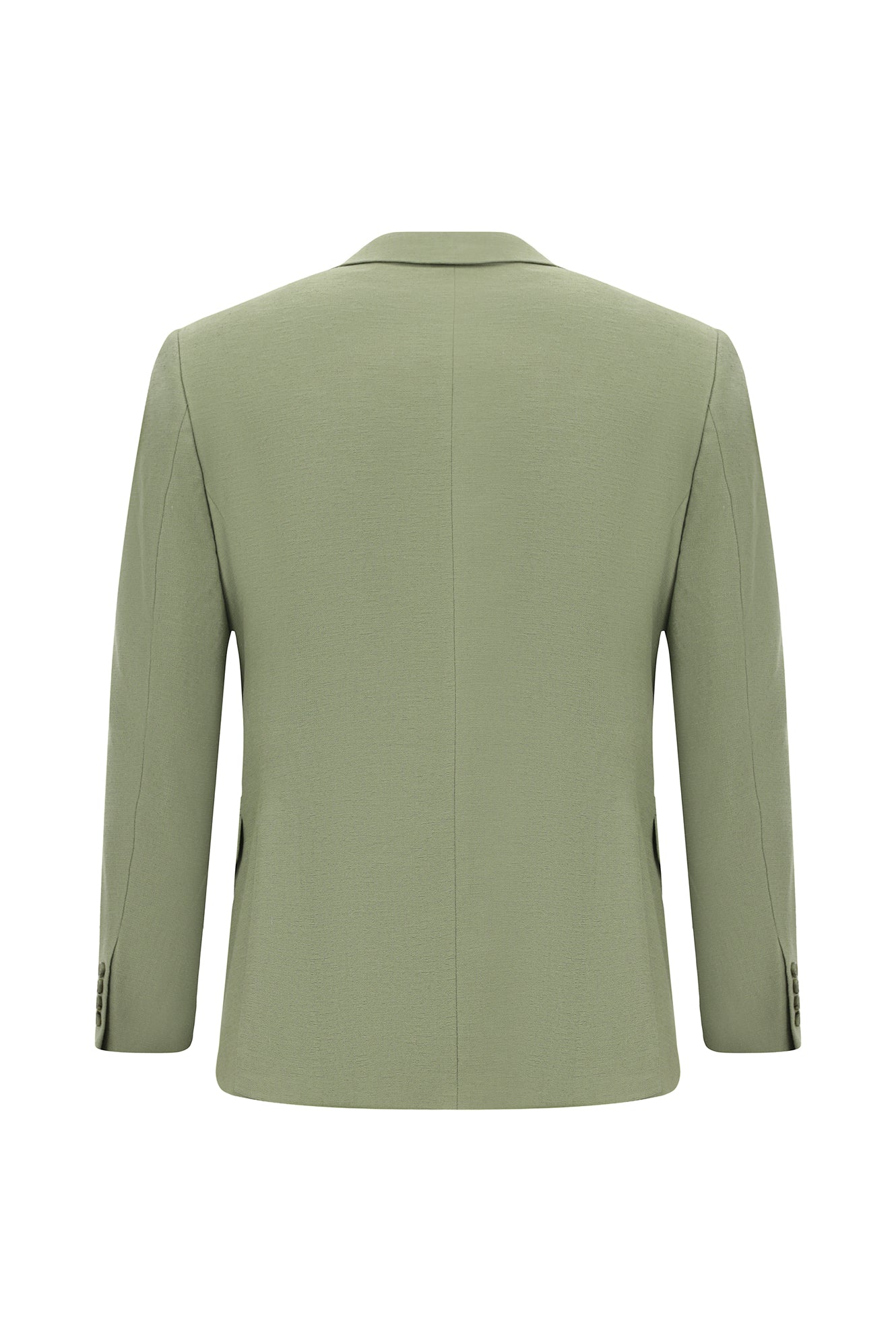 Çağla Yeşili Slim Fit Dar Kesim Keten Karışımlı Ceket
