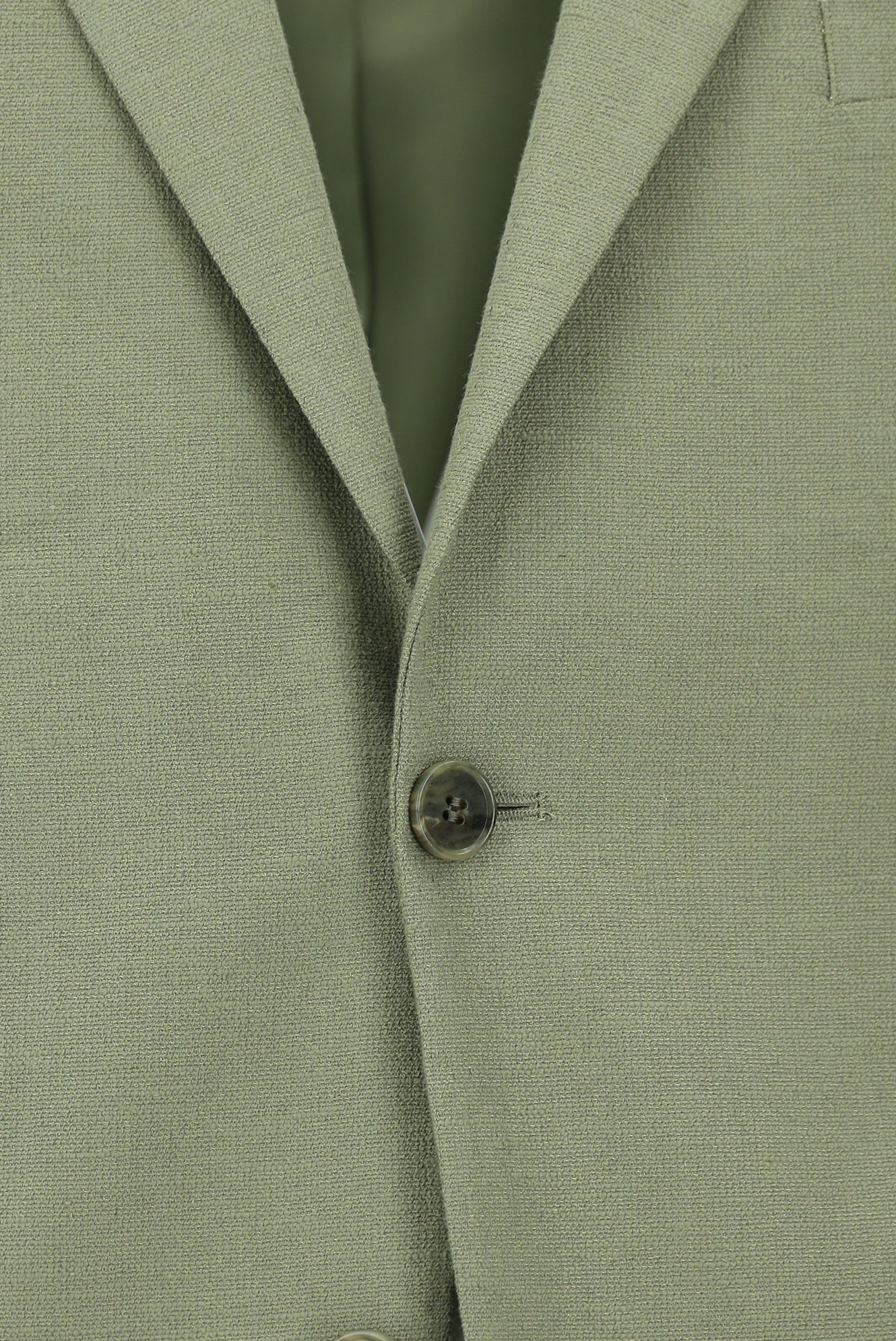 Çağla Yeşili Slim Fit Dar Kesim Keten Karışımlı Ceket