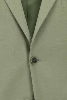 Ça?la Ye?ili 7 Drop Slim Fit Dar Kesim Keten Kar???ml? Ceket-Abdullah Ki??l?