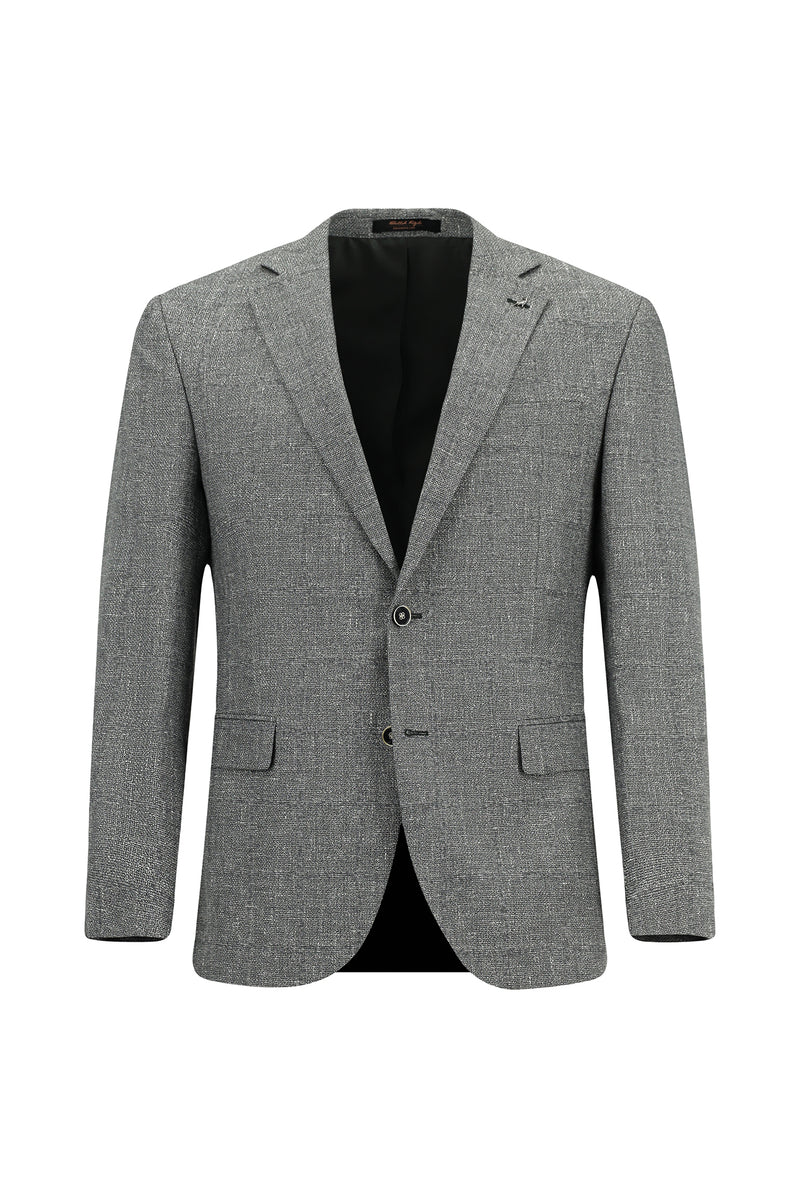 Orta Füme Super Slim Fit Ekstra Dar Kesim Klasik Pamuklu Keten Ceket
