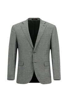 Orta Füme Regular Fit Klasik Pamuklu Keten Ceket