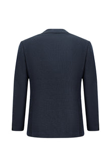 Koyu Lacivert Super Slim Fit Ekstra Dar Kesim Klasik Pamuklu Keten Ceket