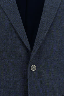 Koyu Lacivert 7 Drop Super Slim Fit Eksra Dar Kesim Klasik Pamuklu Keten Ceket-Abdullah Ki??l?