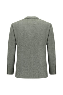 Orman Yeşili Super Slim Fit Ekstra Dar Kesim Klasik Pamuklu Keten Ceket