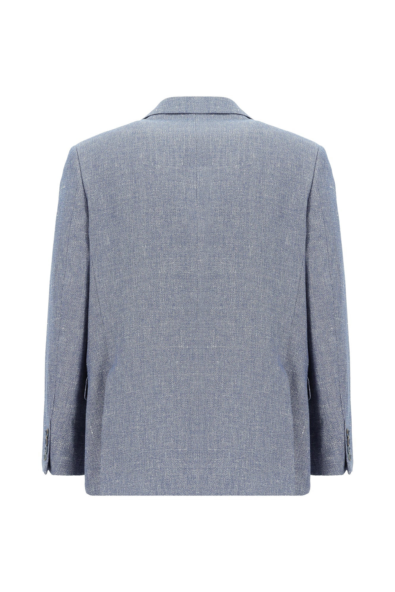 Orta Lacivert 4 Drop Relaxed Fit Rahat Kesim Klasik Pamuklu Keten Ceket-Abdullah Ki??l?