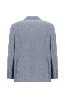 Orta Lacivert 4 Drop Relaxed Fit Rahat Kesim Klasik Pamuklu Keten Ceket-Abdullah Ki??l?