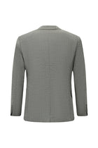 Orta Füme Regular Fit Keten Karışımlı Desenli Spor Ceket