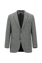 Orta Füme Relaxed Fit Rahat Kesim Desenli Gofre Ketenli Ceket