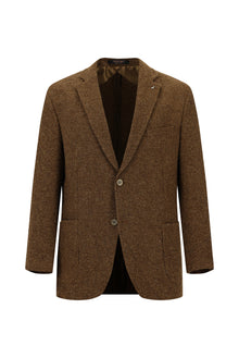 Taba Relaxed Fit Rahat Kesim Desenli Gofre Ketenli Ceket