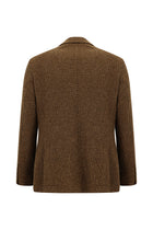Taba Relaxed Fit Rahat Kesim Desenli Gofre Ketenli Ceket