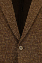 Taba Relaxed Fit Rahat Kesim Desenli Gofre Ketenli Ceket