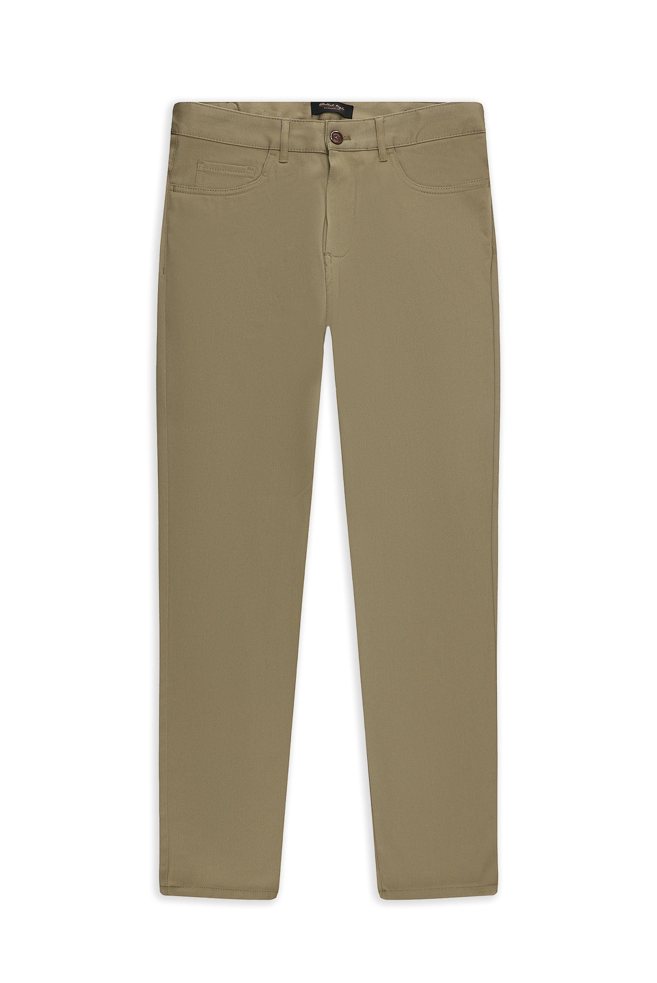 Koyu Bej Slim Fit Dar Kesim Desenli Likralı Kanvas / Chino Pantolon