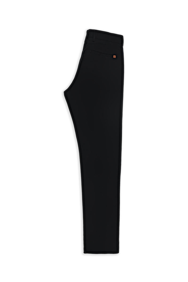 Siyah Regular Fit Desenli Likralı Kanvas / Chino Pantolon
