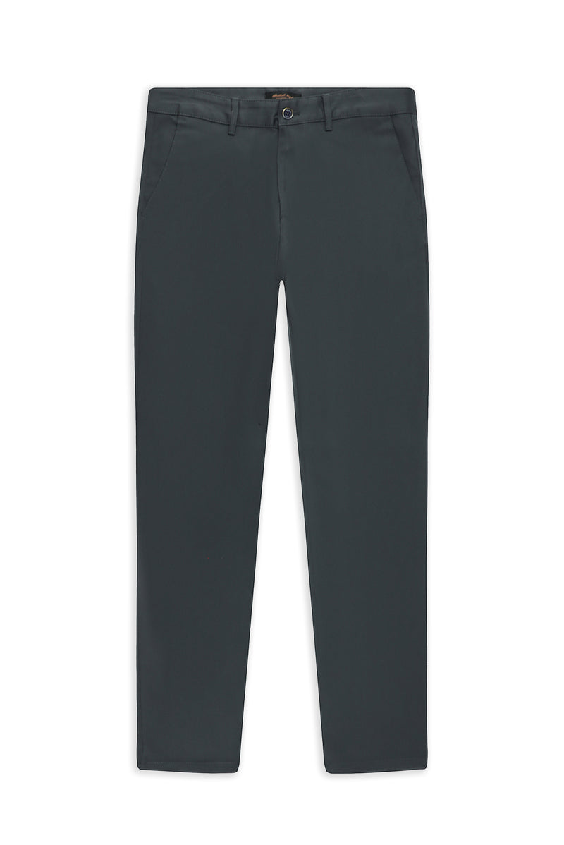 Orta Füme Regular Fit Desenli Likralı Kanvas / Chino Pantolon