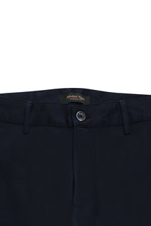 Koyu Lacivert Relaxed Fit Rahat Kesim Desenli Likralı Kanvas / Chino Pantolon