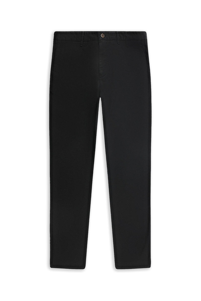 Siyah Regular Fit Likralı Kanvas / Chino Pantolon