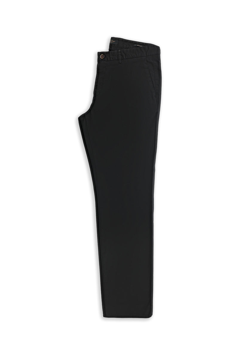 Siyah Regular Fit Likralı Kanvas / Chino Pantolon