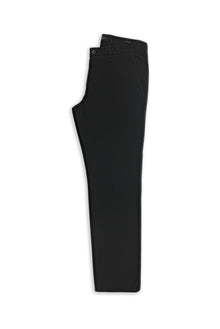 Siyah Relaxed Fit Rahat Kesim Likralı Kanvas / Chino Pantolon