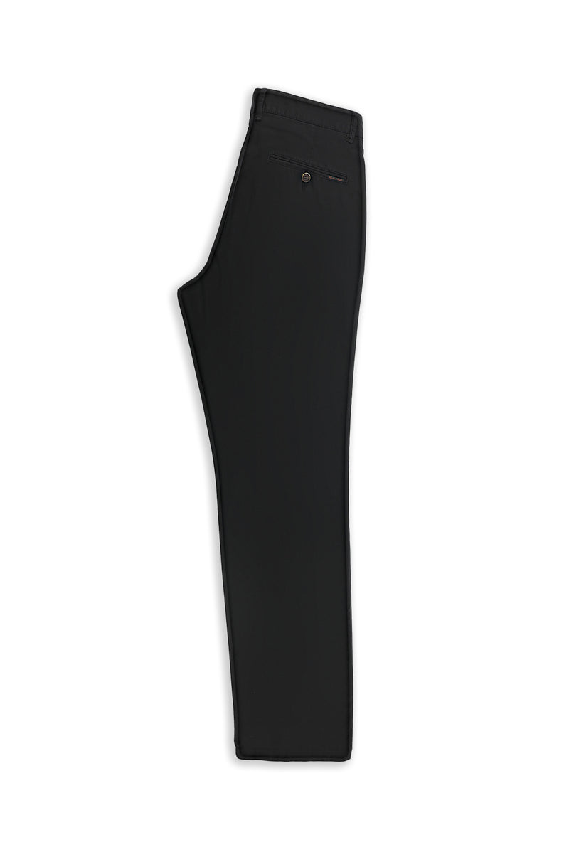 Siyah Relaxed Fit Rahat Kesim Likralı Kanvas / Chino Pantolon