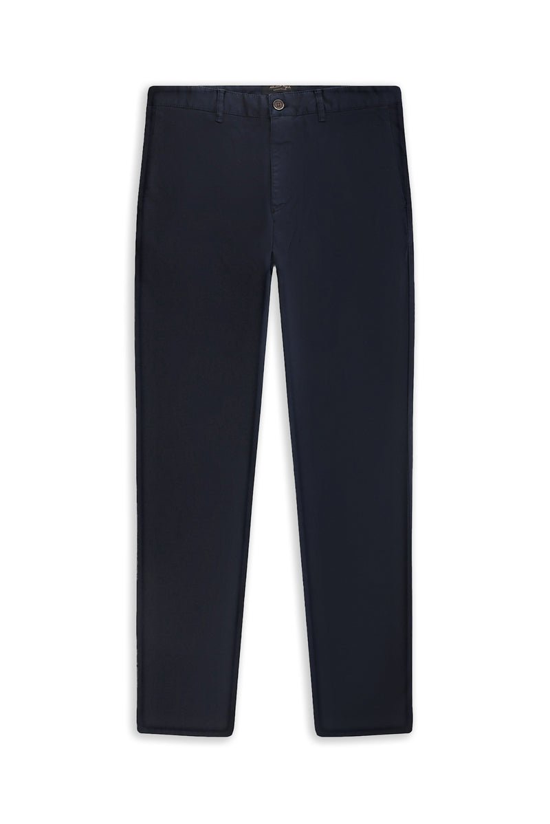 Koyu Lacivert Regular Fit Likralı Düz Chino Pantolon