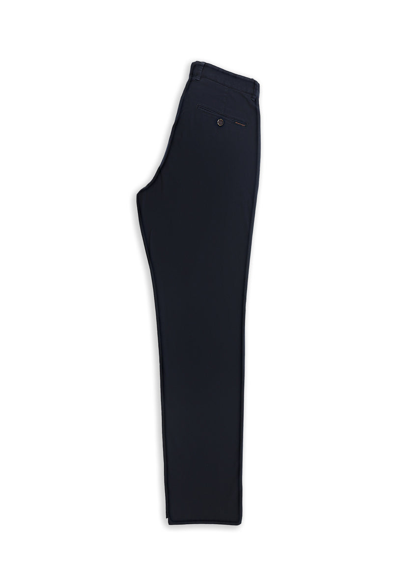 Koyu Lacivert Regular Fit Likralı Düz Chino Pantolon