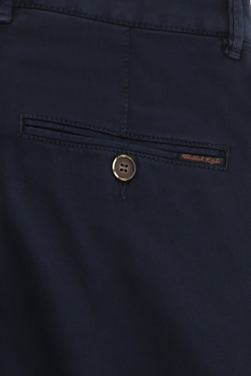 Koyu Lacivert Regular Fit Likralı Kanvas / Chino Pantolon