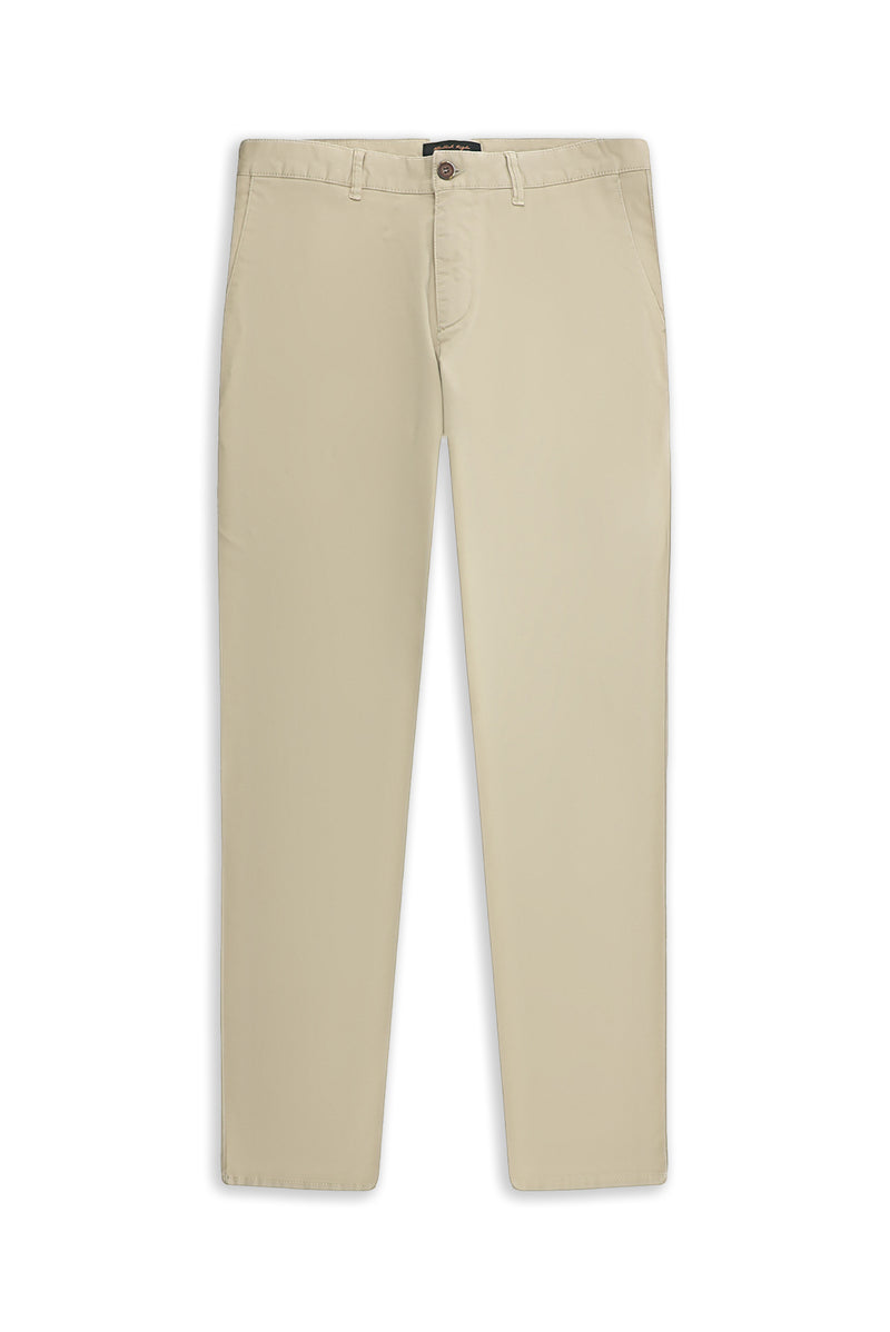Orta Bej Regular Fit Likralı Kanvas / Chino Pantolon