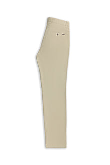Orta Bej Regular Fit Likralı Düz Chino Pantolon